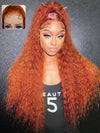 Deep Wave Ginger Orange 360 Lace Frontal Wig Pre Plucked Human Hair Wigs - Kisslove Hair