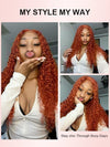 Deep Wave Ginger Orange 360 Lace Frontal Wig Pre Plucked Human Hair Wigs - Kisslove Hair