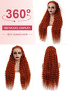 Deep Wave Ginger Orange 360 Lace Frontal Wig Pre Plucked Human Hair Wigs - Kisslove Hair