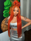Kisslove Ginger Orange Snug Fit 360 Lace Frontal Wig Silky Straight Hair with Invisi Drawstring Cap - Kisslove Hair