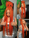 Kisslove Ginger Orange Snug Fit 360 Lace Frontal Wig Silky Straight Hair with Invisi Drawstring Cap - Kisslove Hair
