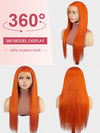 Kisslove Ginger Orange Snug Fit 360 Lace Frontal Wig Silky Straight Hair with Invisi Drawstring Cap - Kisslove Hair