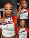 Kisslove Ginger Orange Snug Fit 360 Lace Frontal Wig Silky Straight Hair with Invisi Drawstring Cap - Kisslove Hair