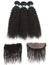 Jerry Curly 3 Bundles With 13*4 HD Lace Frontal 12A Brazlian Virgin Human Hair Weave - KissLove Hair
