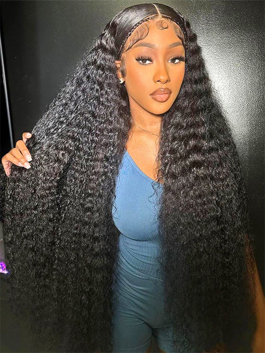 28-40 Inch Long Wig Deep Wave Human Hair Lace Wigs