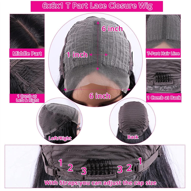 BOGO KissLove Ombre Highlight T Part 6x6x1.5 Lace Front Wig Body Wave Jerry Curl Hair