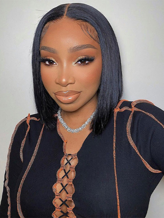 Kisslove Hair Straight Hair Short Bob Wig Brazilian 13x4 13x6 Lace Frontal Human Hair Wigs