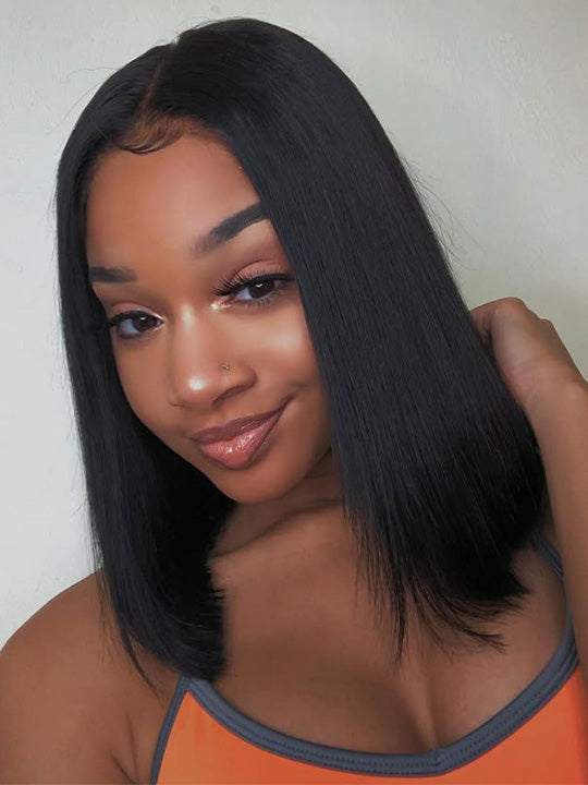 Kisslove Hair Straight Hair Short Bob Wig Brazilian 13x4 13x6 Lace Frontal Human Hair Wigs