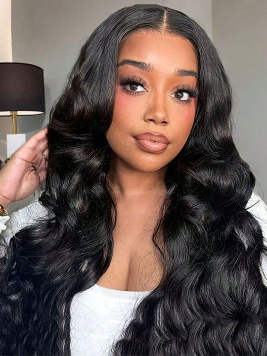 [20" = 119 $] Noeuds blanchis sans colle 5x5 HD Lace Wig Body Wave 14A cheveux humains vierges