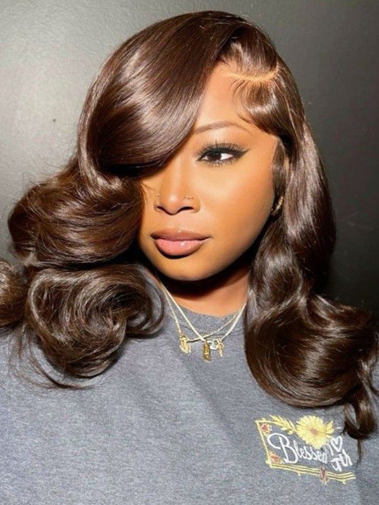 Partial Body Wave Pre Styled Side Part Body Wave Bob Wig Glueless Colored Bob Human Hair Wig