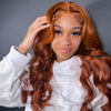 BOGO KissLove Copper Brown 5x5 13x4 Lace Front Wig Body Wave & Jerry Curly Hair