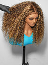 4C Kinky Edge Honey Blonde Highlights Kinky Curly 7x5 Glueless Lace Frontal Wig Kisslove Hair