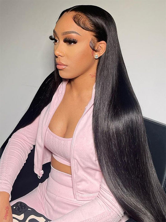 13x6 HD Lace Front Wig Brazilian Bone Straight Long Human Hair Wigs 40 Inch - KissLove Hair