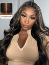 Kisslove Hair Honey Blonde Highlight Body Wave Wig With Invisi Drawstring 7x5 Glueless Lace Wig