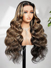Kisslove Hair Honey Blonde Highlight Body Wave Wig With Invisi Drawstring 7x5 Glueless Lace Wig