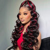 Red Highlight Wig, 100% Human Hair Lace Front Wigs- KissLove Hair