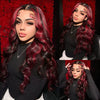 Red Highlight Wig, 100% Human Hair Lace Front Wigs- KissLove Hair