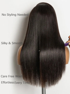 [Wear & Go] Pre Styled Side Part Straight Hair 6x4.5 Glueless Lace Wig Pre Everything Beginner Friendly Lace Wig - Kisslove Hair