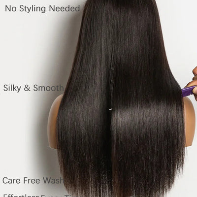 [Wear & Go] Pre Styled Side Part Straight Hair 6x4.5 Glueless Lace Wig Pre Everything Beginner Friendly Lace Wig - Kisslove Hair