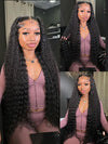 Water Wave HD Lace Frontal Wig Pre Plucked Ear to Ear 13x4 Lace Frontal Long Human Hair Wigs - KissLove Hair