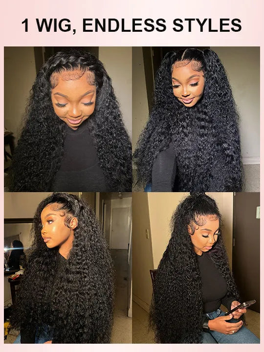 Water Wave 13x6 Lace Frontal Human Hair Wigs Pre Plucked Ear to Ear Full Lace Frontal Wig - KissLove Hair
