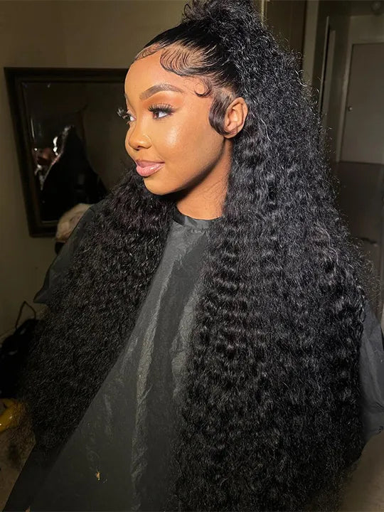 Water Wave HD Lace Frontal Wig Pre Plucked Ear to Ear 13x4 Lace Frontal Long Human Hair Wigs - KissLove Hair