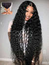 Water Wave HD Lace Frontal Wig Pre Plucked Ear to Ear 13x4 Lace Frontal Long Human Hair Wigs - KissLove Hair