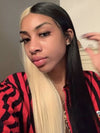 Cruella Half 613 Blonde Half Black Hair Wig Straight 4x4/13x4/13x6 Lace Human Hair Wigs - KissLove Hair