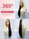 Cruella Half 613 Blonde Half Black Hair Wig Straight 4x4/13x4/13x6 Lace Human Hair Wigs - KissLove Hair