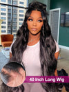 40 Inch Long Body Wave Wig 13x4 HD Lace Frontal Pull & Go Human Hair Wigs - KissLove Hair