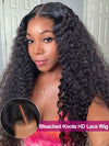 Bleached Knots 5x5 13x4 HD Lace Frontal Wigs Deep Wave Virgin Human Hair Wigs - KissLove Hair