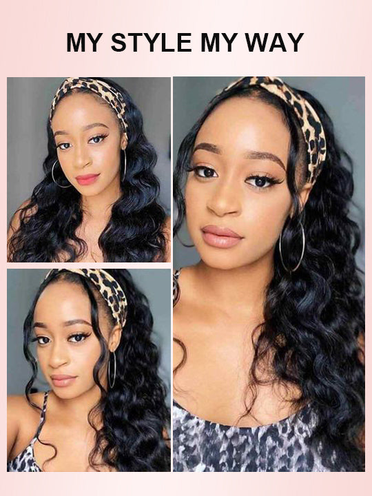Headband Wig Body Wave Gluless 10A Virgin Humam Hair Wigs - KissLove Hair