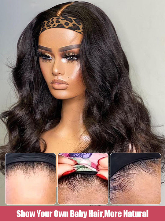 Headband Wig Body Wave Gluless 10A Virgin Humam Hair Wigs - KissLove Hair