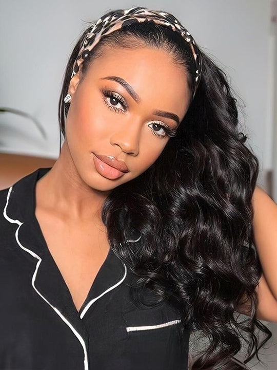 Headband Wig Body Wave Gluless 10A Virgin Humam Hair Wigs - KissLove Hair
