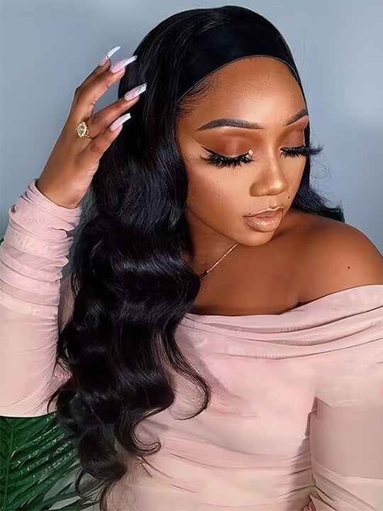 Headband Wig Body Wave Gluless 10A Virgin Humam Hair Wigs - KissLove Hair