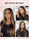 1B/30 Highlight Wig Brazilian Straight Hair Ombre 4x4/13x4/13x6 Transparent Lace Wigs - KissLove Hair