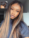 1B/30 Highlight Wig Brazilian Straight Hair Ombre 4x4/13x4/13x6 Transparent Lace Wigs - KissLove Hair