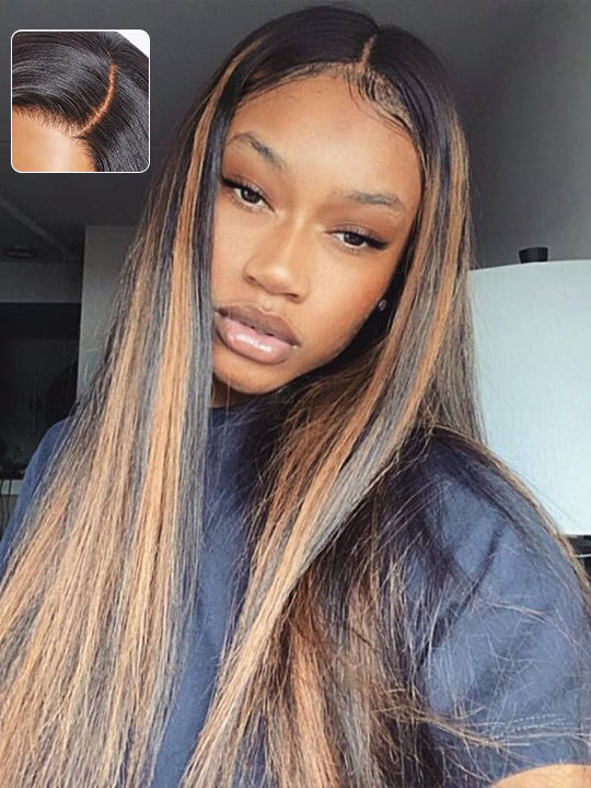 1B/30 Highlight Wig Brazilian Straight Hair Ombre 4x4/13x4/13x6 Transparent Lace Wigs - KissLove Hair