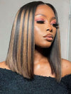 Highlight Bob Wig 13x6 Transparent Lace Front Human Hair Wigs Straight Hair - KissLove Hair