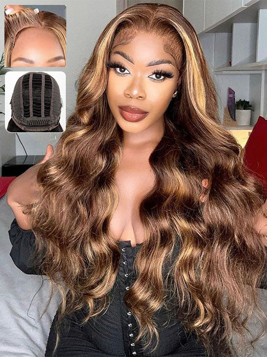 [Wear & Go] Pre-Everything Glueless Air Wig Highlight 3D Body Wave 6x4.5/13x4 Lace Wigs - Kisslove Hair