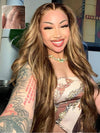 Ombre Honey Blonde Highlights Wig 3D Body Wave 5x5 13x4 13x6 Lace Human Hair Wigs - KissLove Hair
