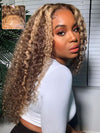 Bleached Knots Highlight Wig Deep Wave 13x4 HD Lace Frontal Virgin Human Hair Wigs - KissLove Hair