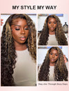 Bleached Knots Highlight Wig Deep Wave 13x4 HD Lace Frontal Virgin Human Hair Wigs - KissLove Hair