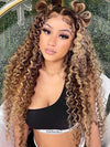 Bleached Knots Highlight Wig Deep Wave 13x4 HD Lace Frontal Virgin Human Hair Wigs - KissLove Hair