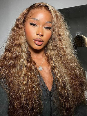 Highlight Wig Deep Wave Full 13x6 Lace Frontal Virgin Human Hair Wigs - KissLove Hair