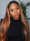 Honey Blonde Highlight Straight Hair Headband Wigs Beginner Friendly Glueless Human Hair Wigs - KissLove Hair
