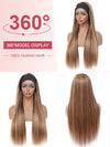 Honey Blonde Highlight Straight Hair Headband Wigs Beginner Friendly Glueless Human Hair Wigs - KissLove Hair