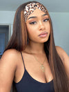 Honey Blonde Highlight Straight Hair Headband Wigs Beginner Friendly Glueless Human Hair Wigs - KissLove Hair