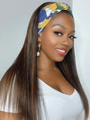 Honey Blonde Highlight Straight Hair Headband Wigs Beginner Friendly Glueless Human Hair Wigs - KissLove Hair