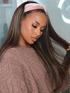 Honey Blonde Highlight Straight Hair Headband Wigs Beginner Friendly Glueless Human Hair Wigs - KissLove Hair